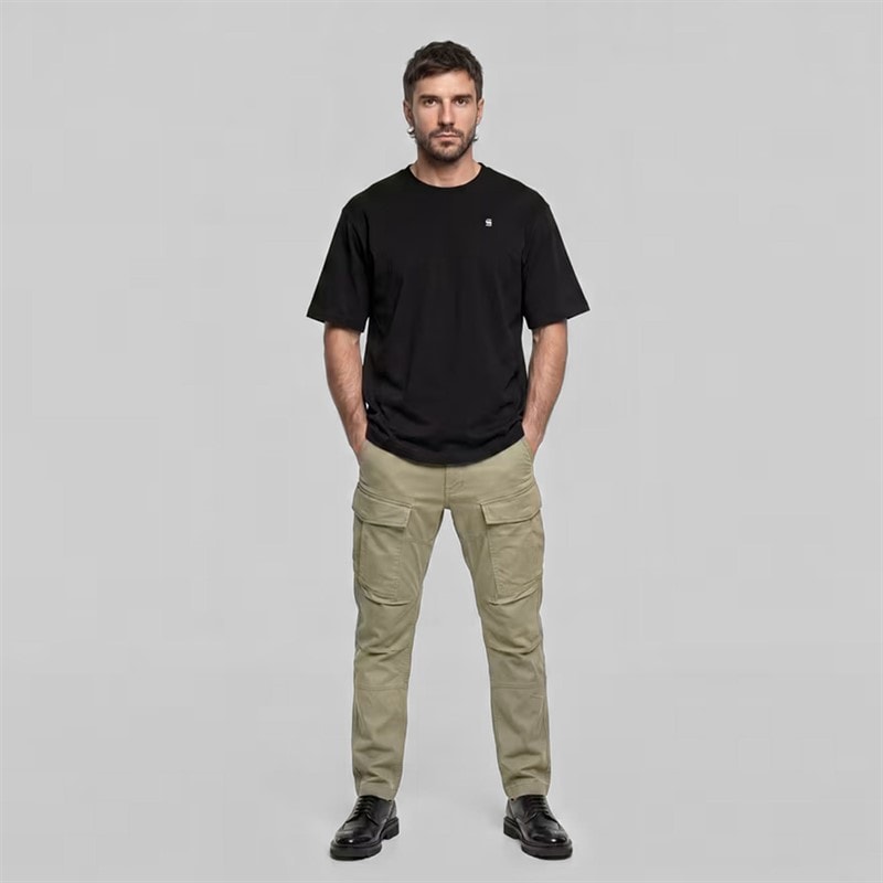 Mens Regular Tapered Cargo Trousers Dune - Image 4