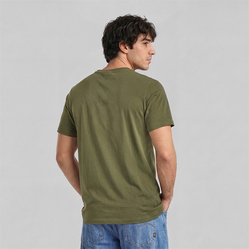 Mens Logo Slim T-Shirt Shadow Olive - Image 2
