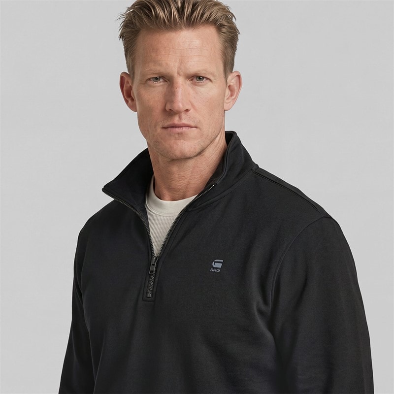 Mens Core Half Zip Sweatshirt Black - Image 3