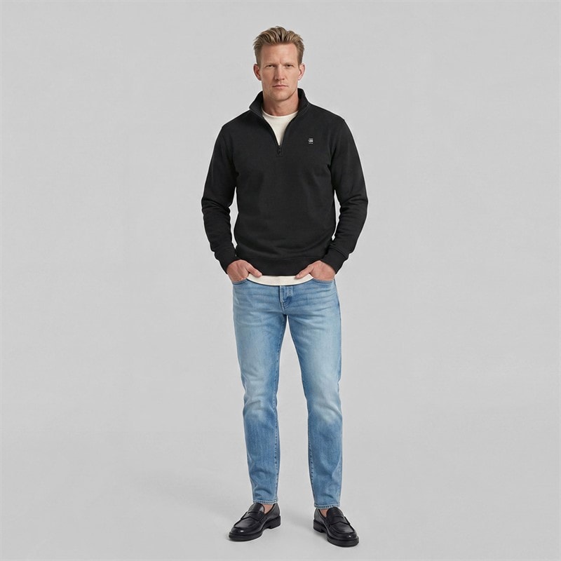 Mens Core Half Zip Sweatshirt Black - Image 4