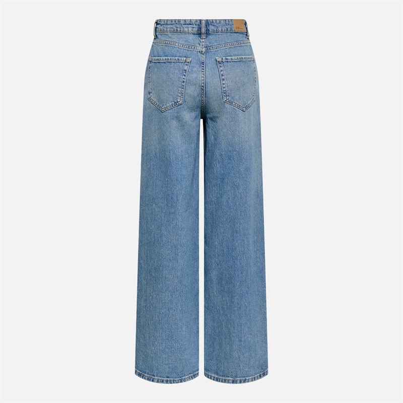 Womens Carina Wide Leg Jeans Light Blue Denim - Image 2