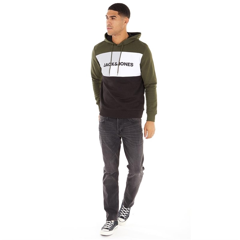 Mens Logo Blocking Hoodie Forest Night - Image 3
