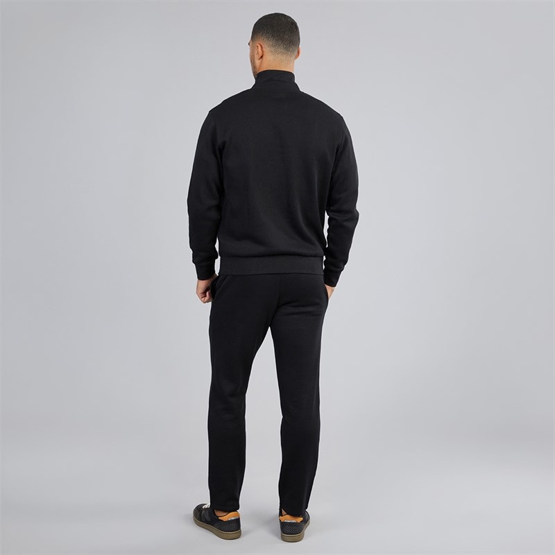 Mens 1/4 Zip Open Hem Tracksuit Black - Image 2