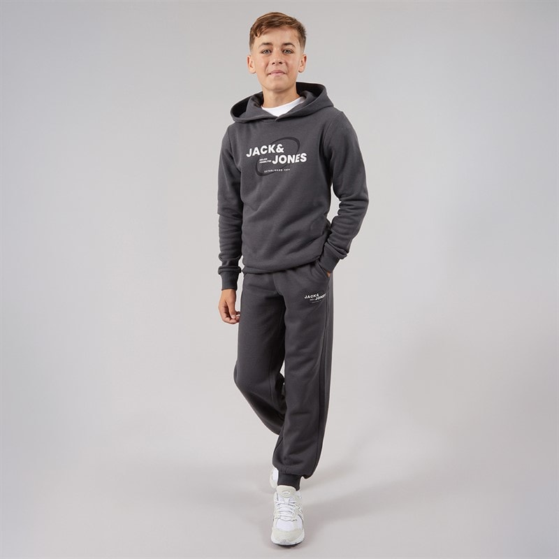 JACK & JONES Boys Future Hoodie And Joggers Tracksuit Asphalt