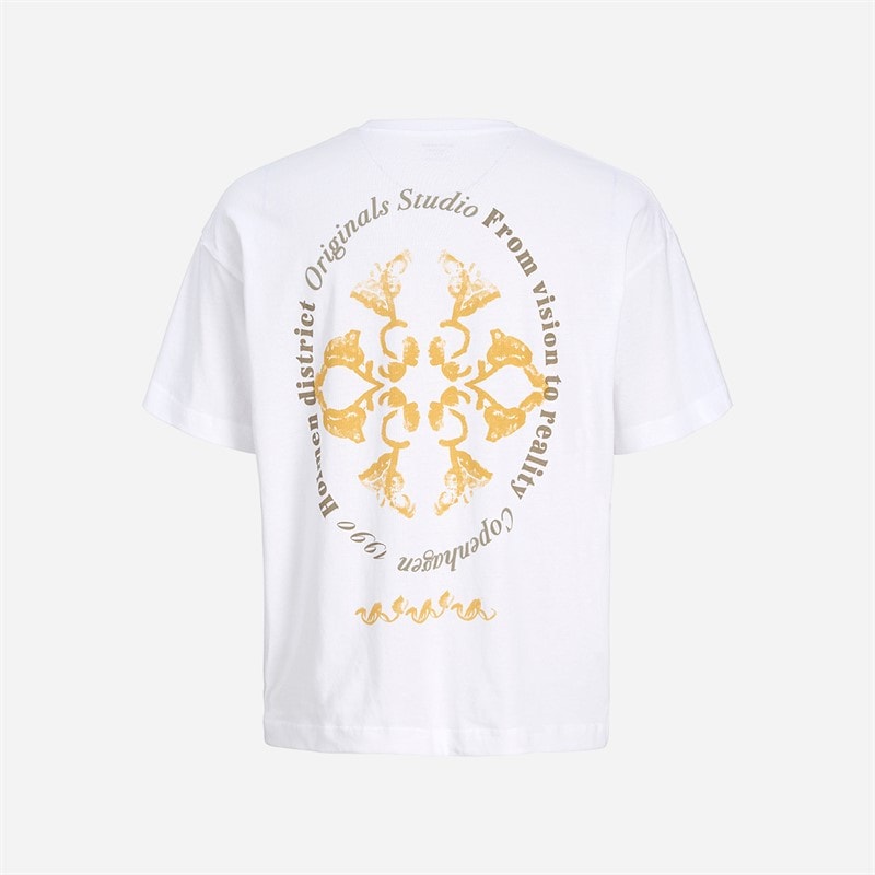Mens Montauk Back Graphic T-Shirt Bright White Detail Bandana - Image 1