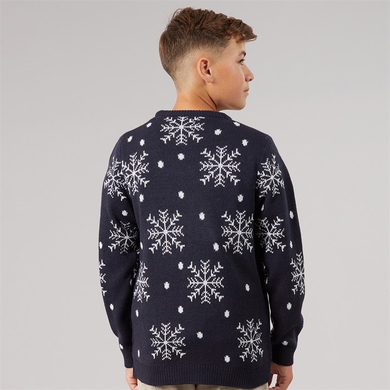 Boys Christmas Jumper Navy - Image 2