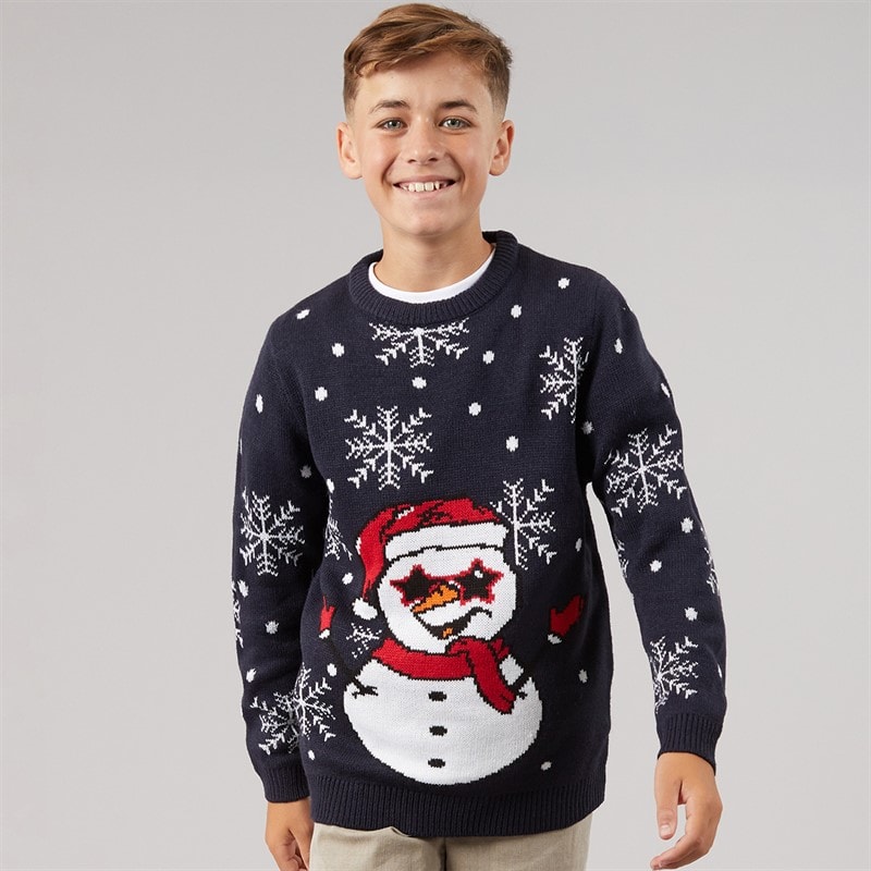 Boys Christmas Jumper Navy - Image 3