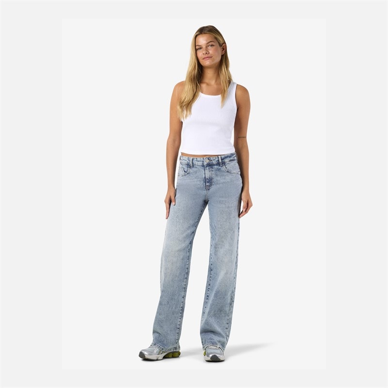 Womens Yolanda Wide Leg Jeans Light Blue Denim - Image 2