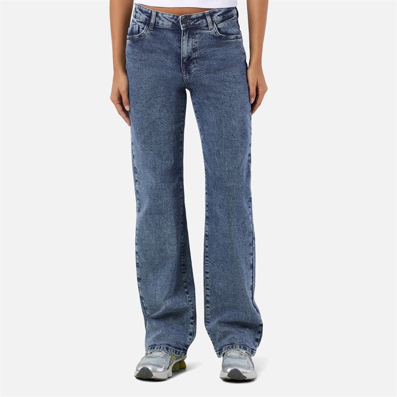 Noisy May Womens Yolanda Wide Leg Jeans Medium Blue Denim