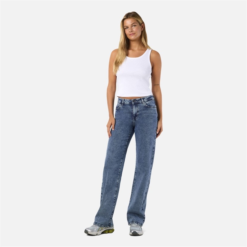 Womens Yolanda Wide Leg Jeans Medium Blue Denim - Image 2