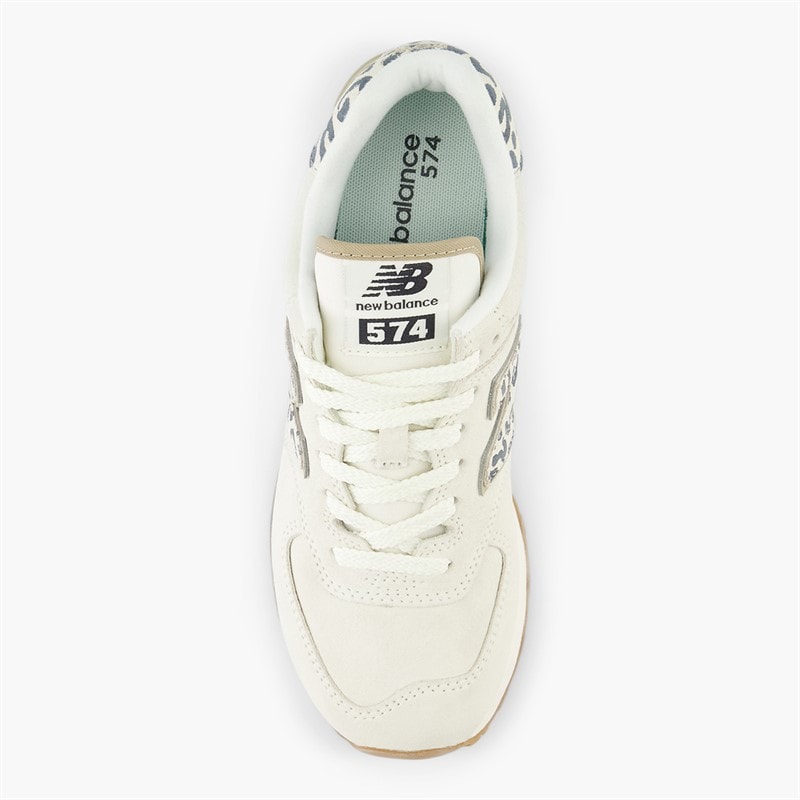 Womens 574 Trainers Sea Salt/Leopard/Gum - Image 4