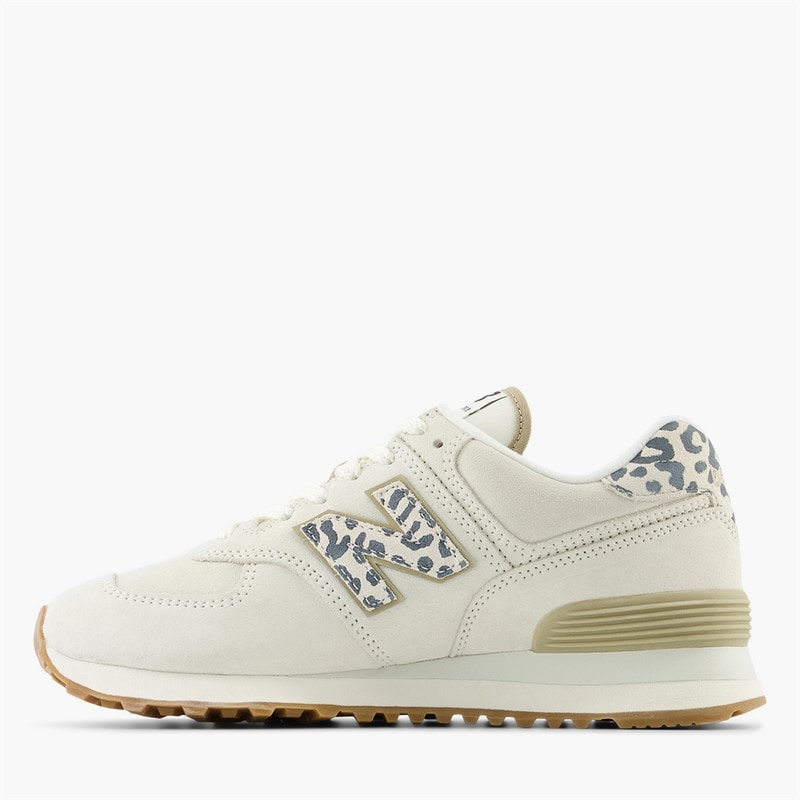 Womens 574 Trainers Sea Salt/Leopard/Gum - Image 5