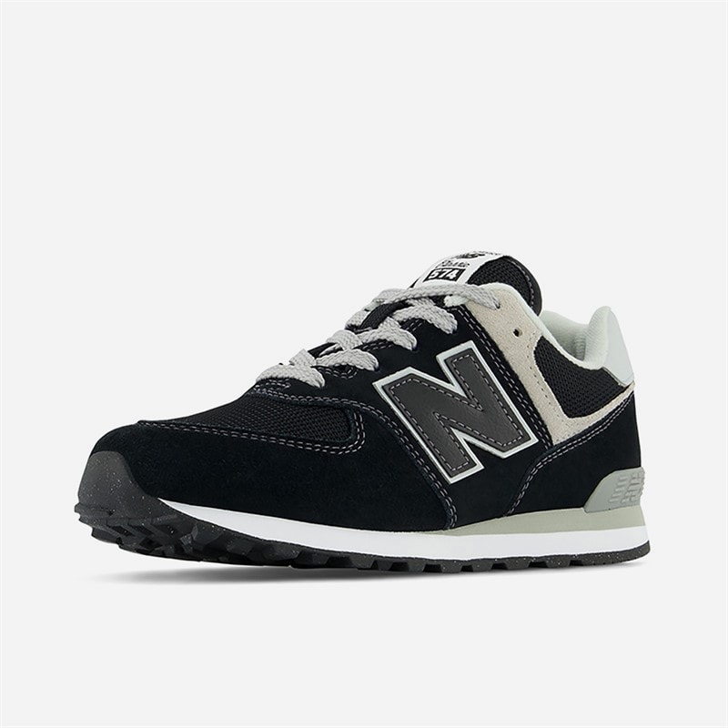 Junior 574 Trainers Black/White - Image 3
