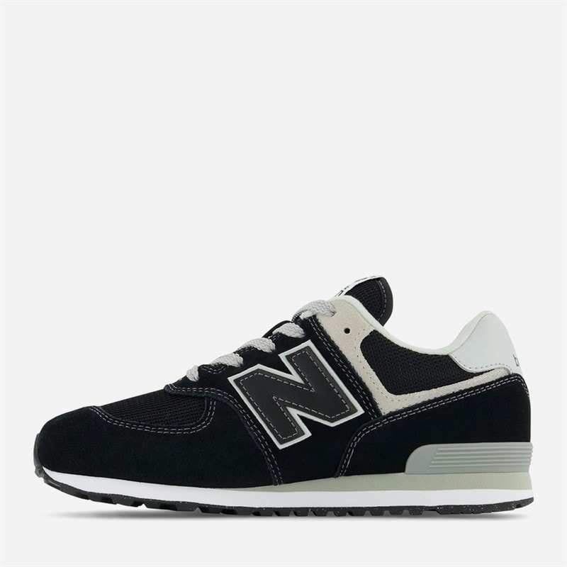 Junior 574 Trainers Black/White - Image 5