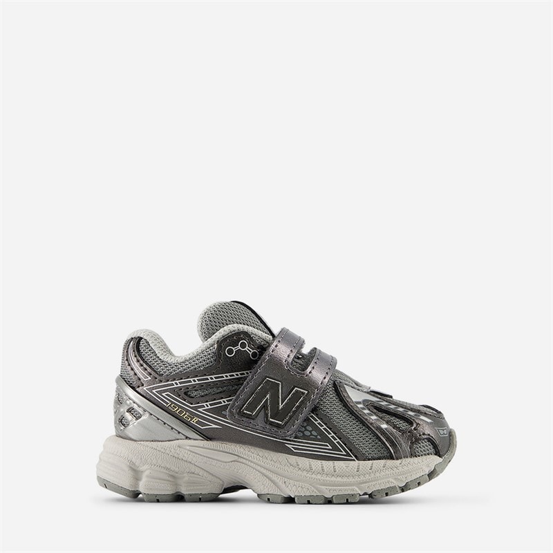 Infant 1906 Hook and Loop Trainers Grey/White - Image 1
