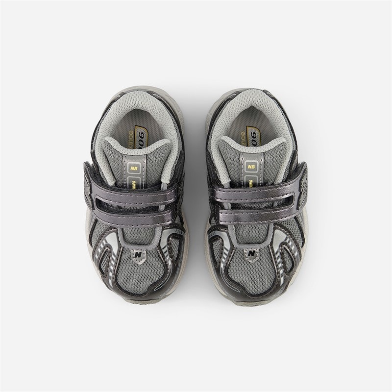 Infant 1906 Hook and Loop Trainers Grey/White - Image 4
