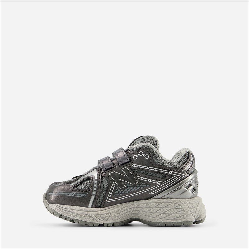 Infant 1906 Hook and Loop Trainers Grey/White - Image 5