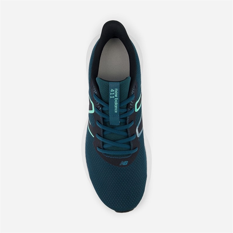 Mens 411 V3 Neutral Running Shoes Salt Water/Deep End/Medusa Green - Image 4