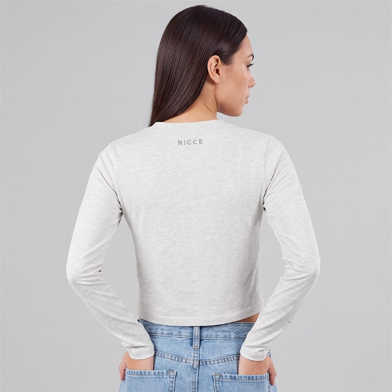 Womens Penelopee Fitted Long Sleeve Henley T-Shirt Ice Grey Marl - Image 2