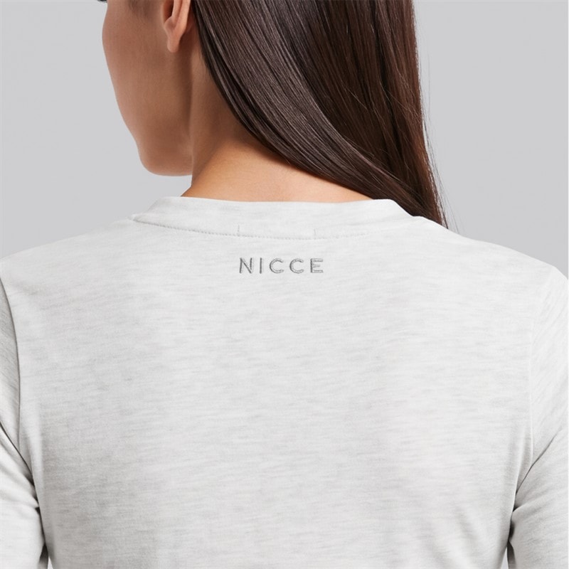 Womens Penelopee Fitted Long Sleeve Henley T-Shirt Ice Grey Marl - Image 3