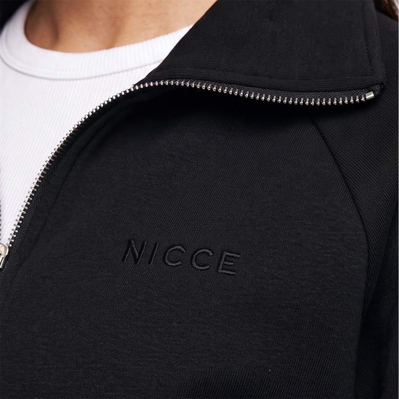 Womens Quintessa Cropped Zip Through Sweatshirt Black - Image 3