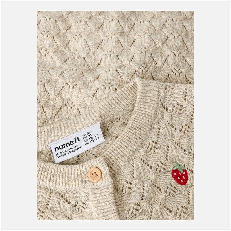 Girls Himali Knit Cardigan Peyote Melange - Image 3