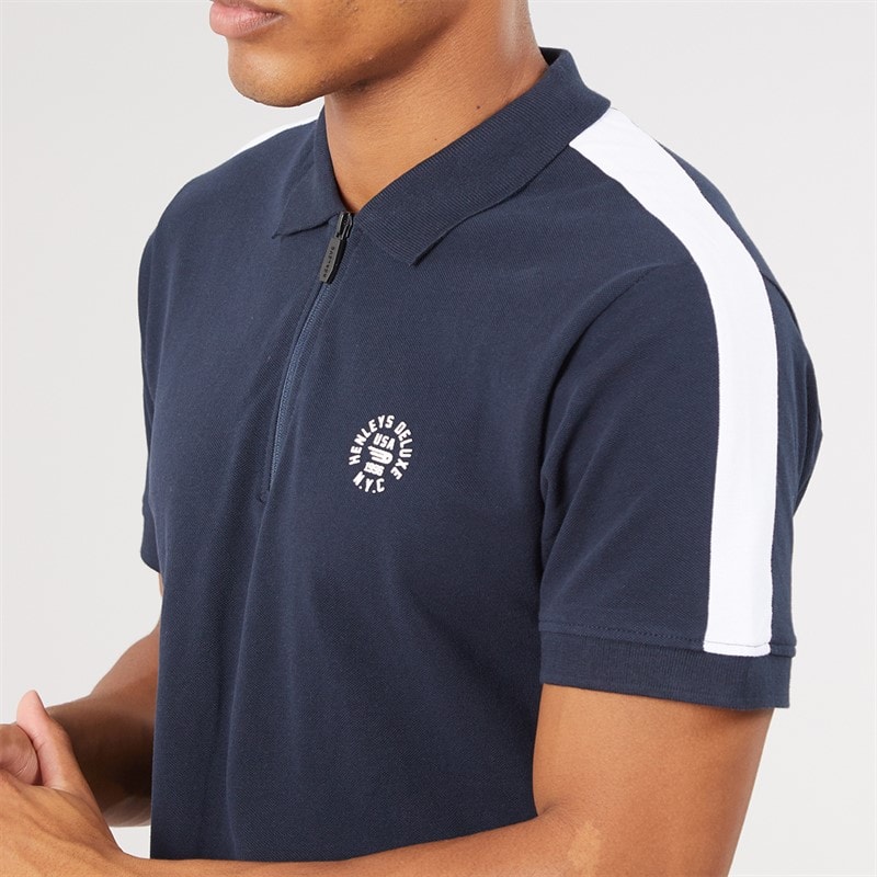Mens Calyer Polo Shirty Navy - Image 3