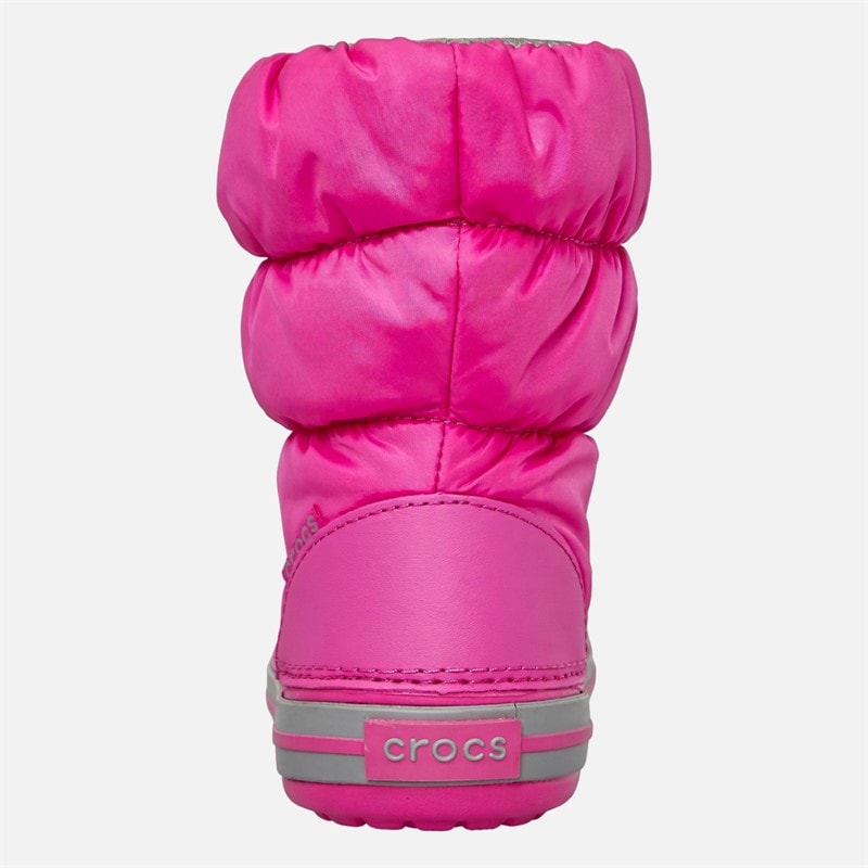 Kids Winter Puff Boots Electric Pink/Light Grey - Image 3