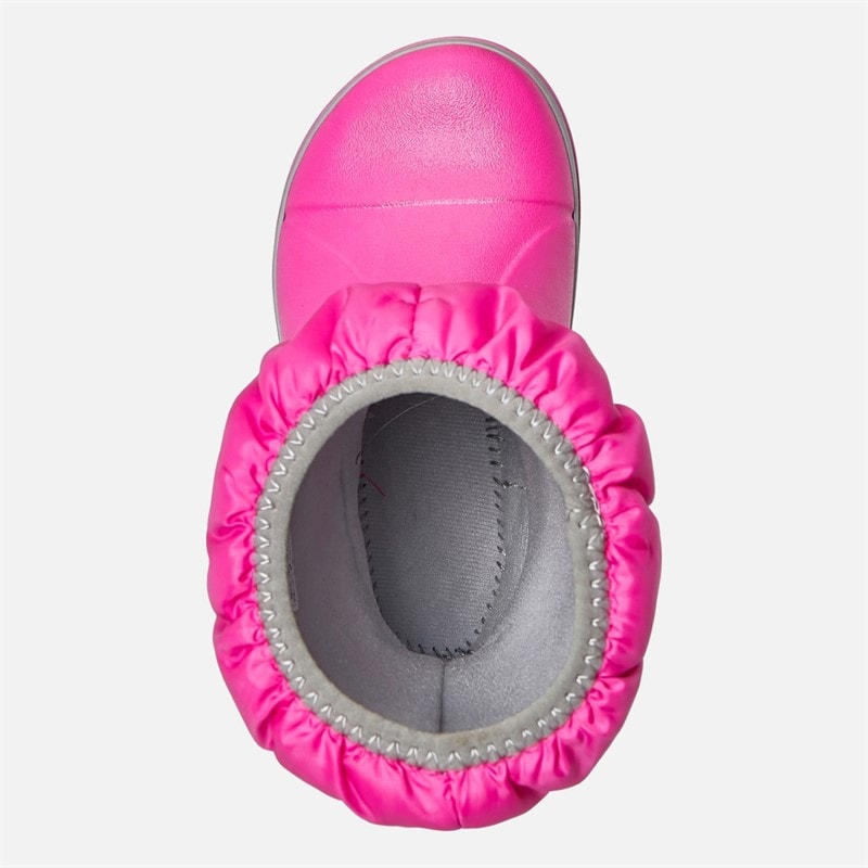 Kids Winter Puff Boots Electric Pink/Light Grey - Image 4