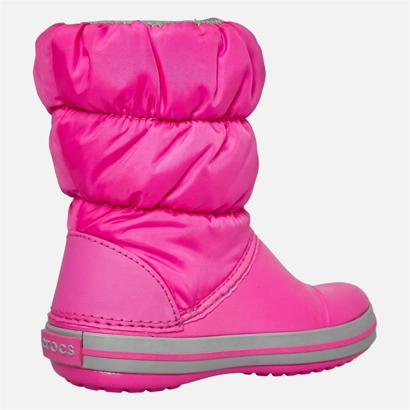 Kids Winter Puff Boots Electric Pink/Light Grey - Image 5