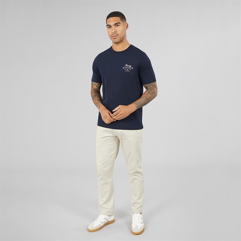 Mens Script Stack T-Shirt Desert Sky - Image 4