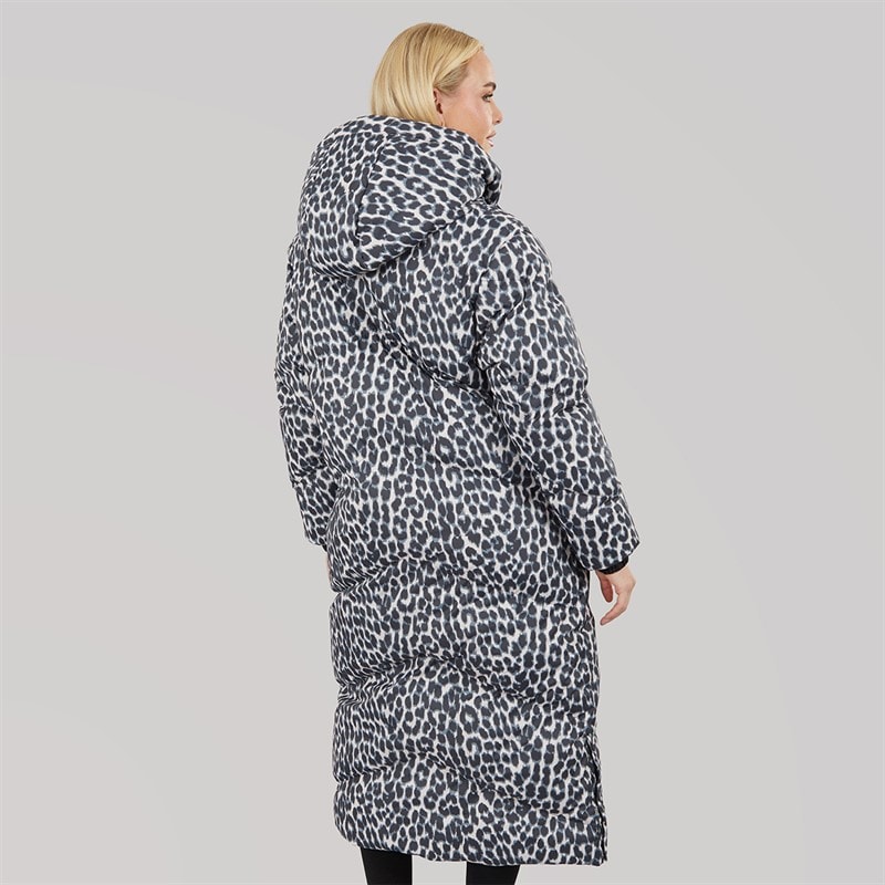Womens Thea Long Waterproof Jacket Leopard - Image 2