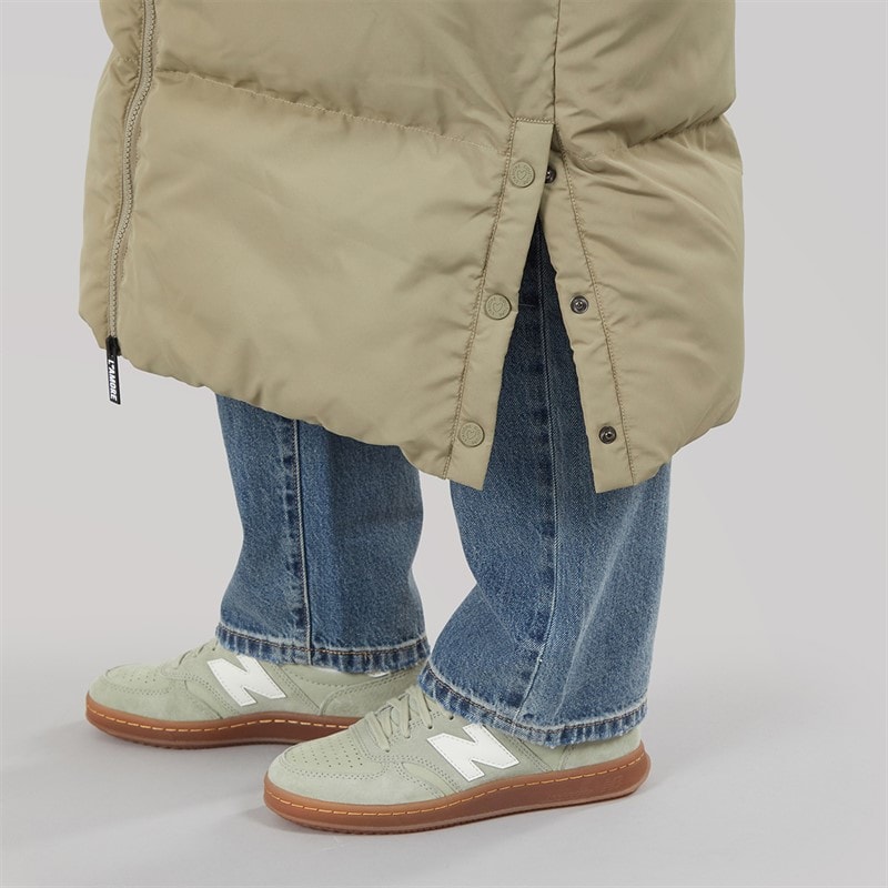 Womens Iris Long Puffer Coat Khaki - Image 5