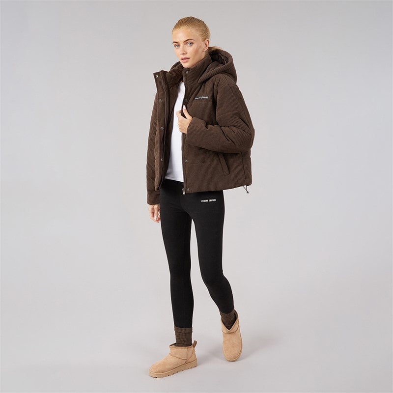 Womens Laelia Short Puffer Jacket Brown - Image 4