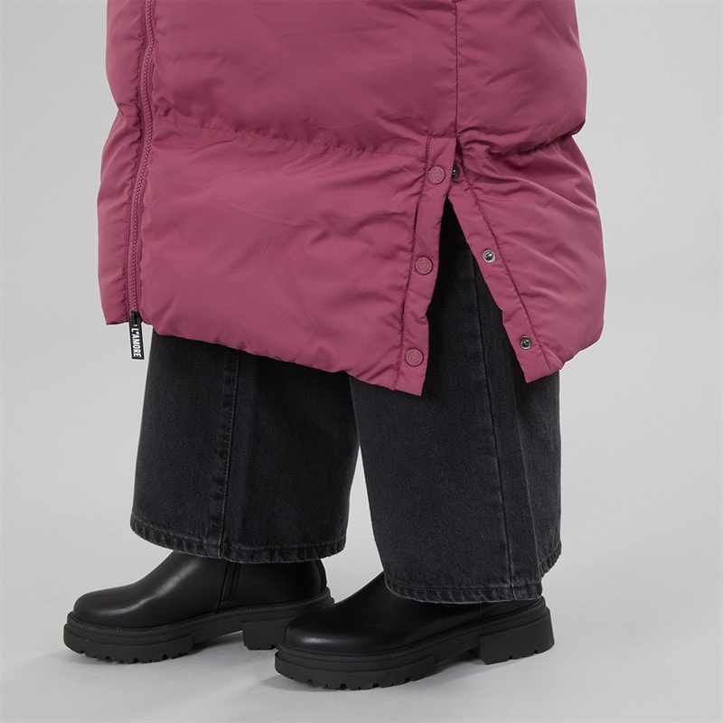 Womens Iris Long Puffer Coat Mauve - Image 5