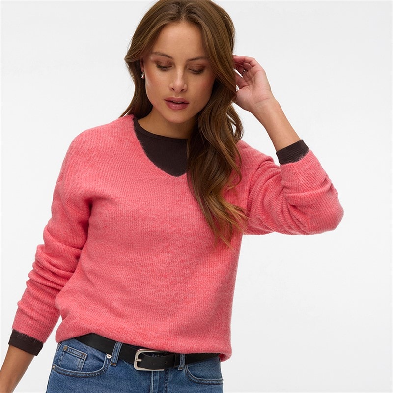 Womens V-Neck Jumper Coral Paradise - Image 4
