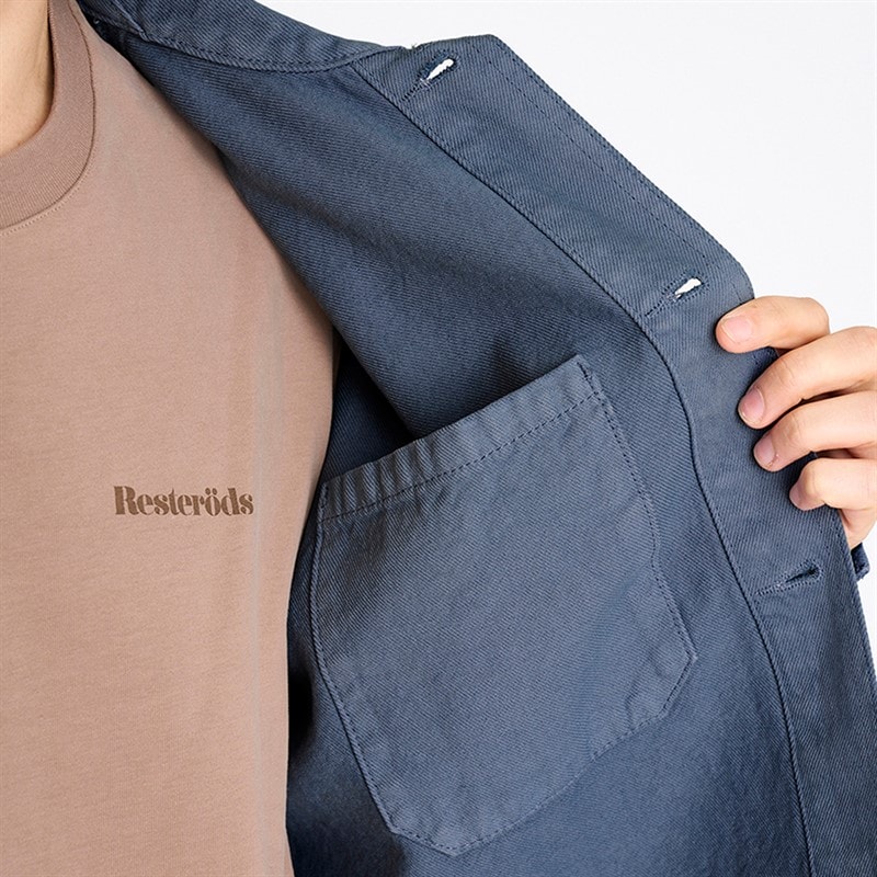 Mens Armstrong Overshirt Blue - Image 4