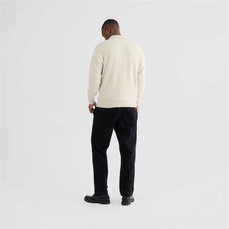 Mens Eddy Long Sleeve Polo Shirt Beige - Image 3