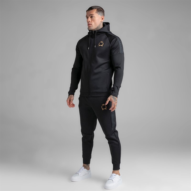 Mens Hoodie And Joggers Set Black - Image 5