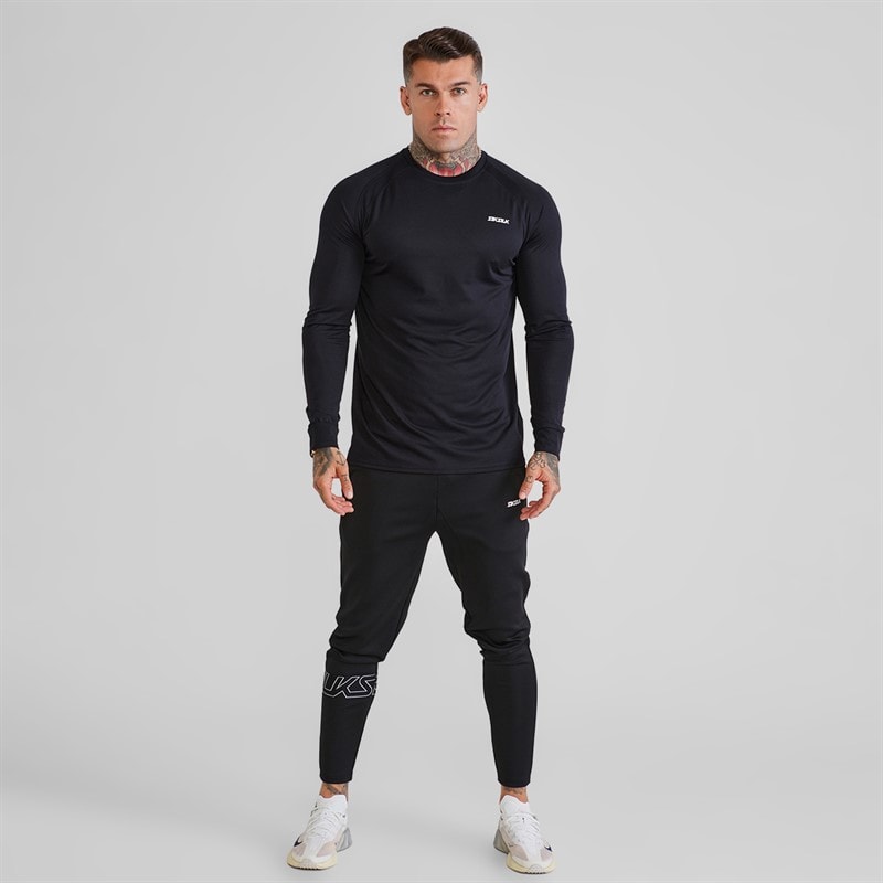 Mens Long Sleeve Tech T-Shirt Black - Image 4
