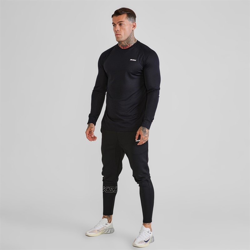 Mens Long Sleeve Tech T-Shirt Black - Image 5