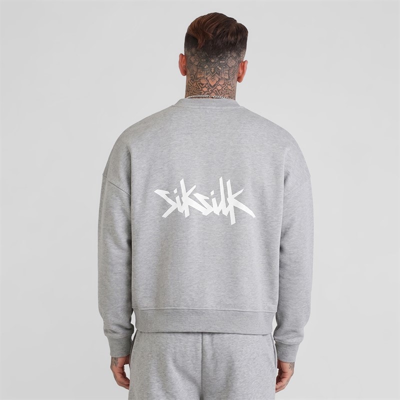 Mens Boxy Sweatshirt Grey Marl - Image 2