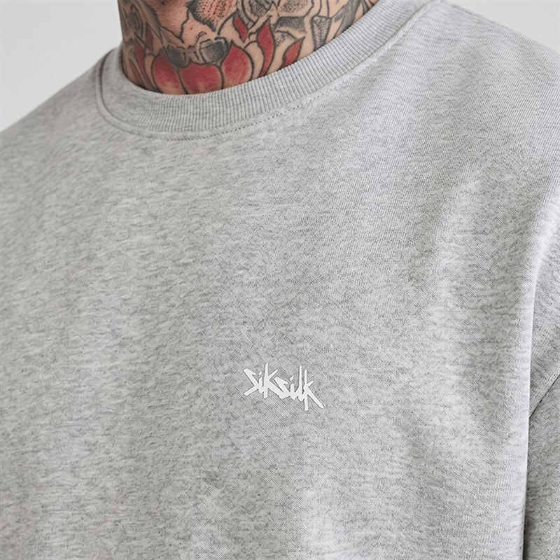 Mens Boxy Sweatshirt Grey Marl - Image 3