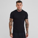 Mens Waffle Muscle Fit T-Shirt Black