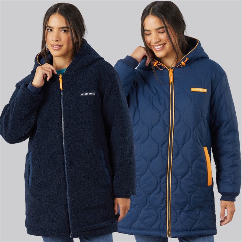 Womens Willow Reversible Parka Navy - Image 3