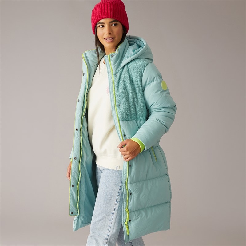 Womens Cornwall Mid Length Puffer Coat Sea Green - Image 1