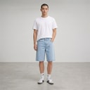 Mens Sdomidt Loose Fit Denim Shorts Light Blue Denim