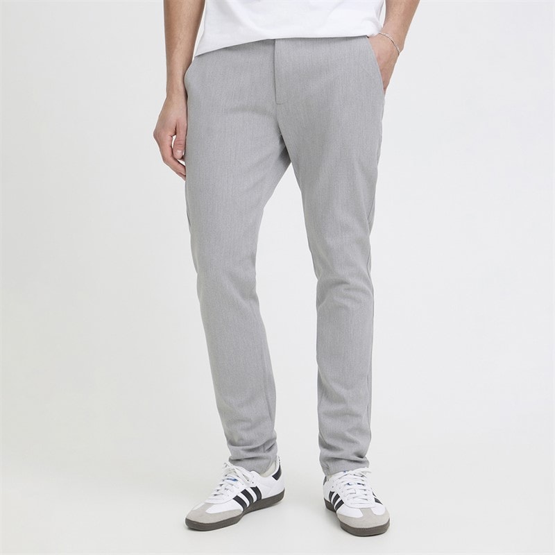 Solid Mens Federic Trousers Light Grey M