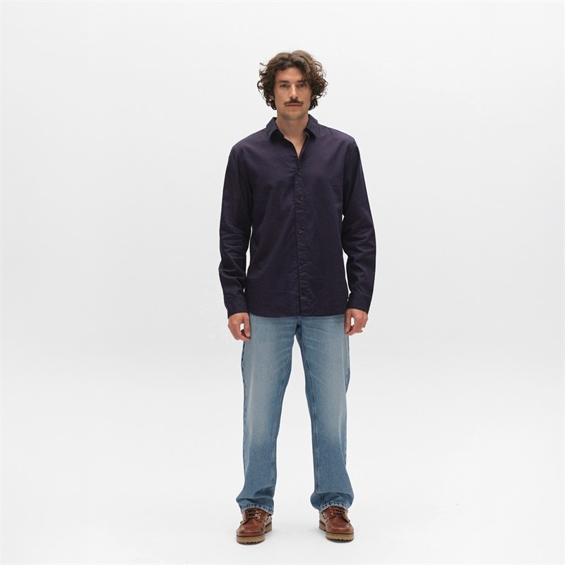Mens Sven Long Sleeve Shirt Navy - Image 2