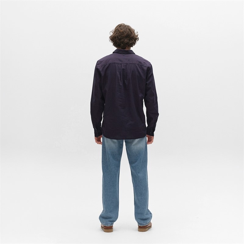 Mens Sven Long Sleeve Shirt Navy - Image 3